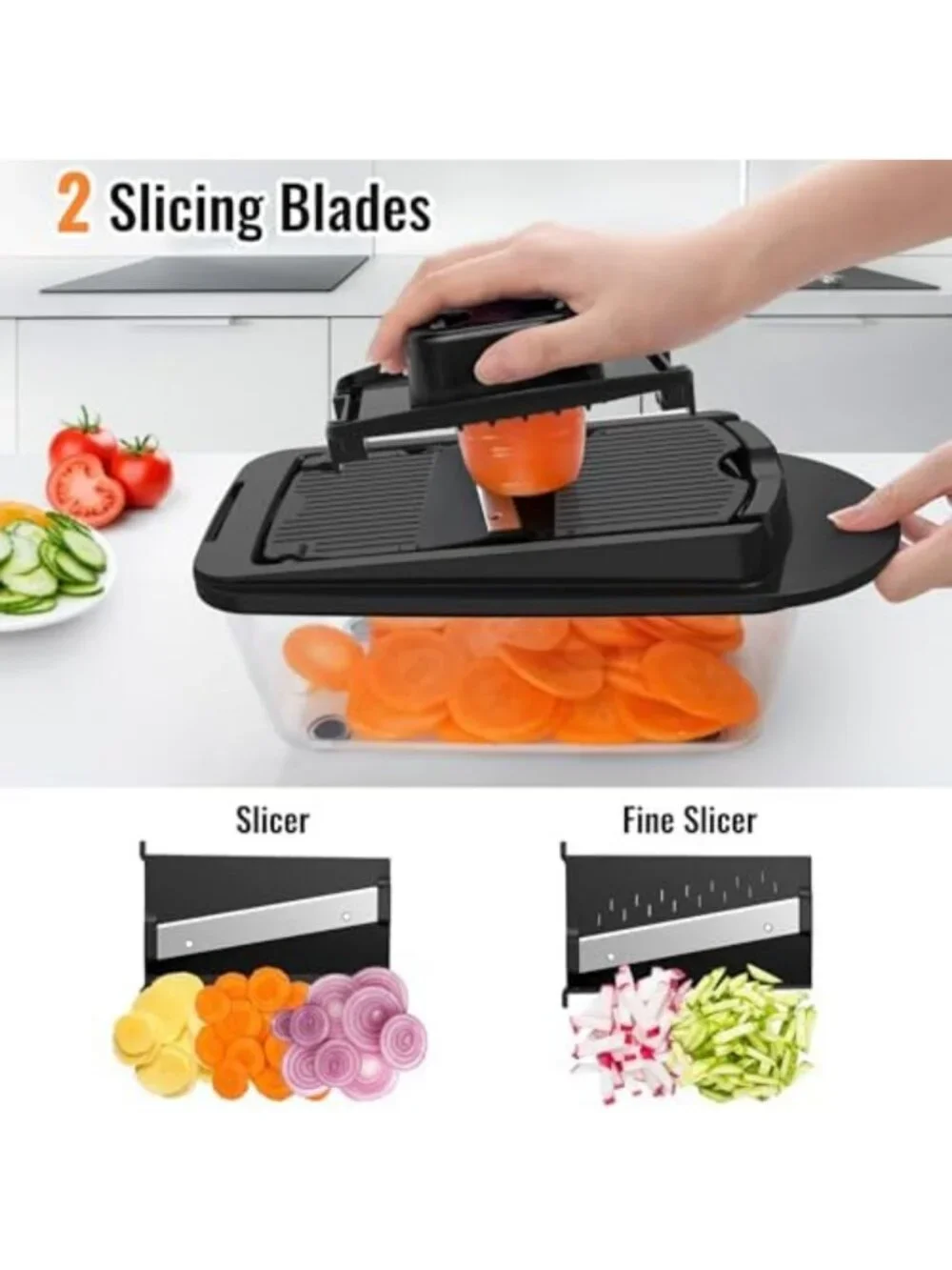 8-Blade Kitchen Chopper Slicer Grater Set - Versatile Cooking Tool & Gadget